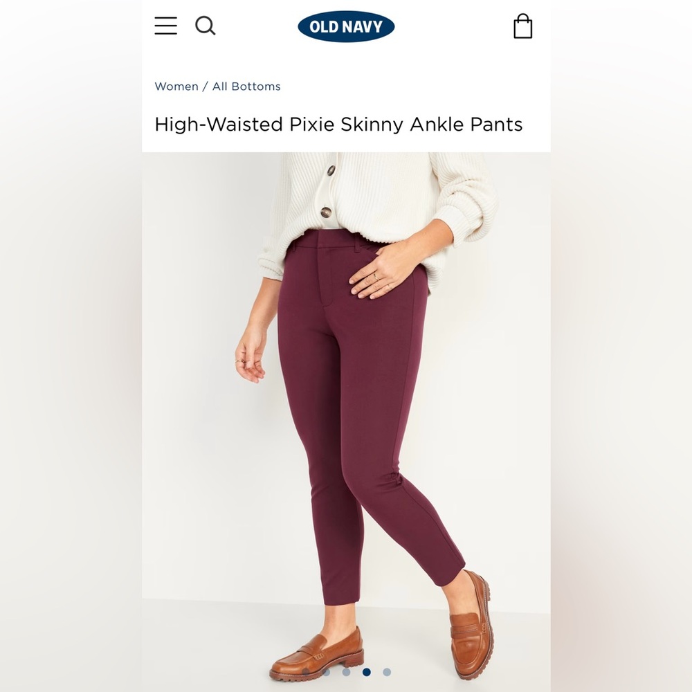 Old Navy High-Waisted Pixie Skinny Ankle Pants, Raisin Arizona, 0